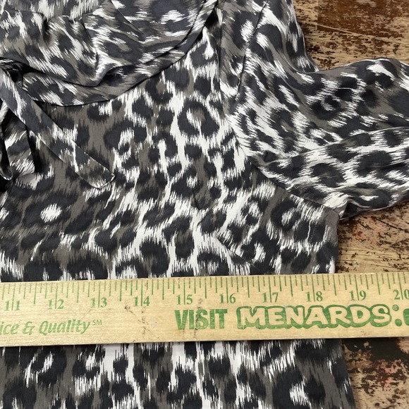 $295 KATE SPADE Vintage 'Lynette' Leopard Print Silk Ruffled Blouse Shirt Top 8 - Picture 5 of 6